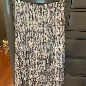 Blue and white maxi skirt